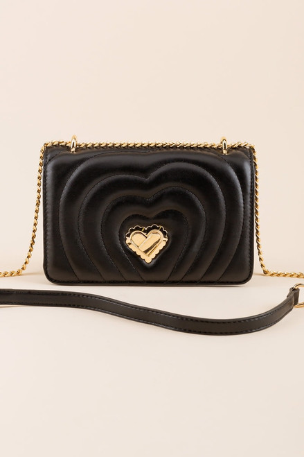 Anna Quilted Heart Turn Lock Crossbody