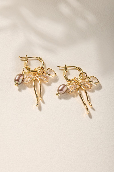 Carla Bow Charm Drop Earrings