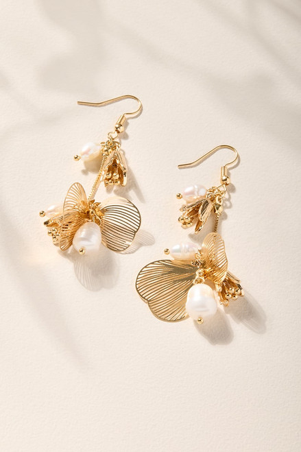 Lisa Filigree Flower Linear Drop Earrings