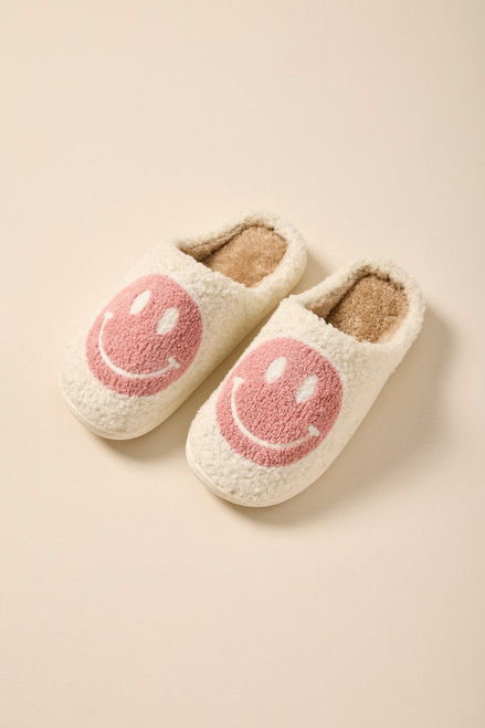 Smiley Face Blush Slippers