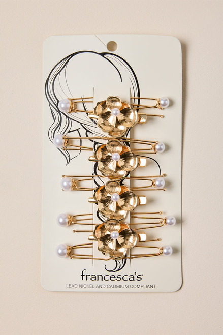Lena Floral Pearl Hair Pin Set