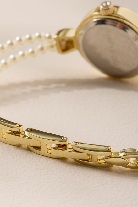 Rita Pearl Band Gold Watch