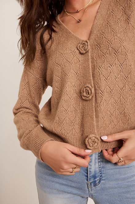 Sally Rosette Button Cardigan