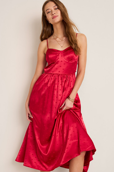 Darcy Heart Print Midi Dress
