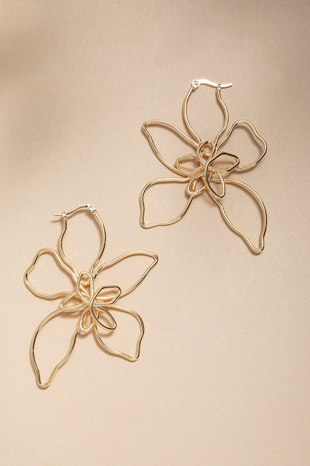 Clara Wire Flower Hoop Earrings