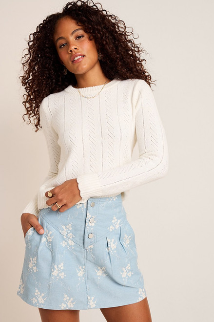 Lilla Pointelle Sweater