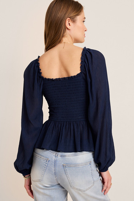 Elena Contrast Stitch Blouse