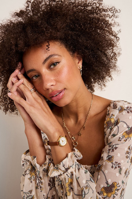 Emily Floral Tie Back Midi Dress