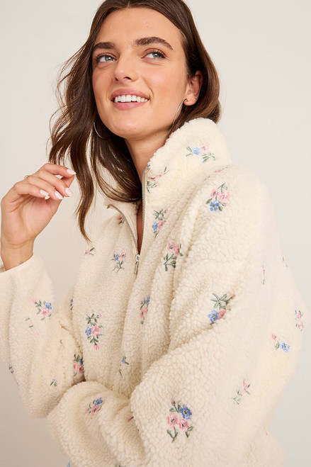 Selena Floral Quarter Zip Pullover