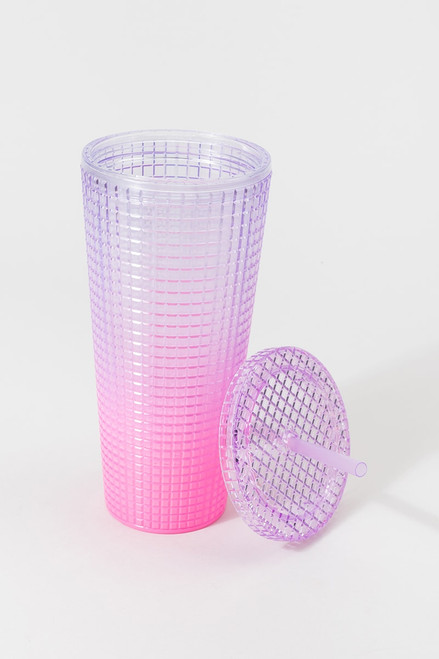 Two-Tone Square Semi transparent Tumbler 24oz