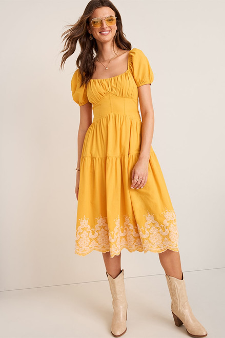 Cassie Embroidered Bow Back Maxi Dress