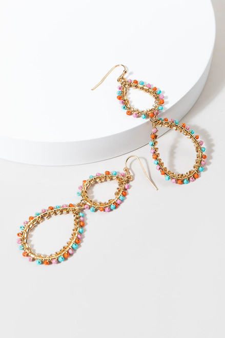 Cindy Multi Beaded Drop Earrings