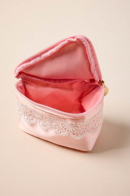 Rose Cake Slice Cosmetic Bag