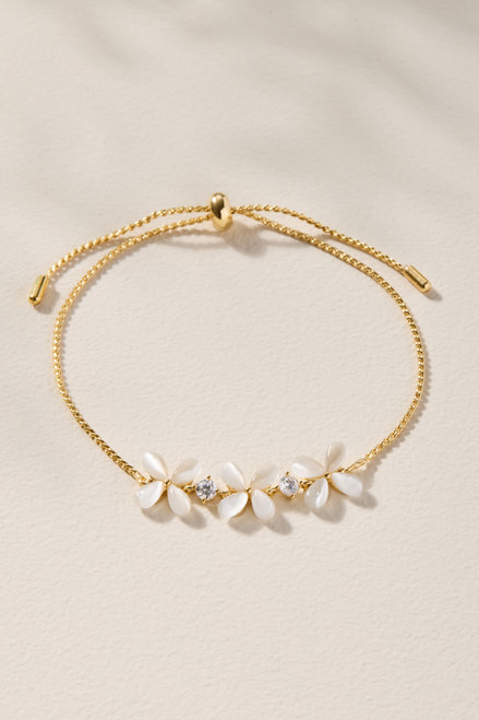 Audrey Crystal and Cateye Pull Tie Bracelet