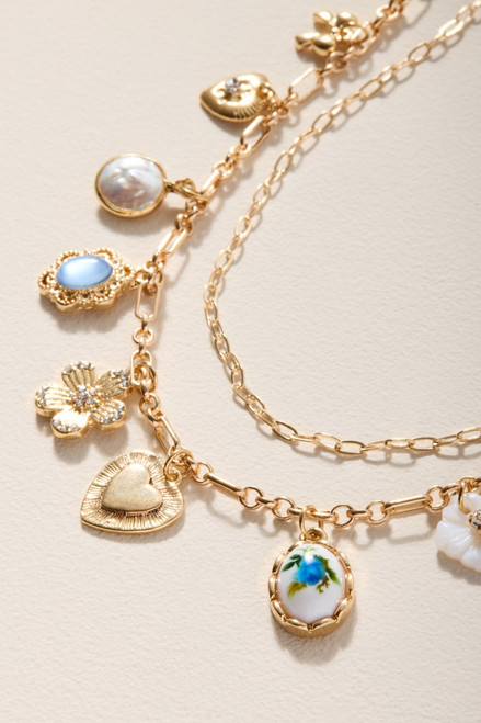 Jodie Layered Charm Chain Necklace
