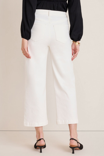 Nora Patch Pocket Wide Leg White Jeans