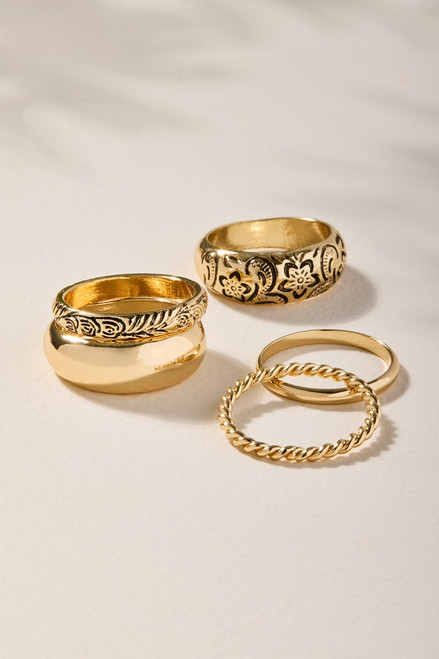 Susana Embossed Ring Set