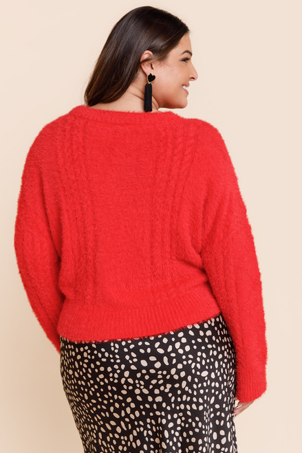 Lorianne Textured Fuzzy Sweater