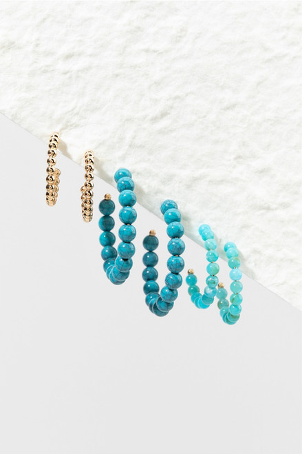 Callie Beaded Hoop Earring Set