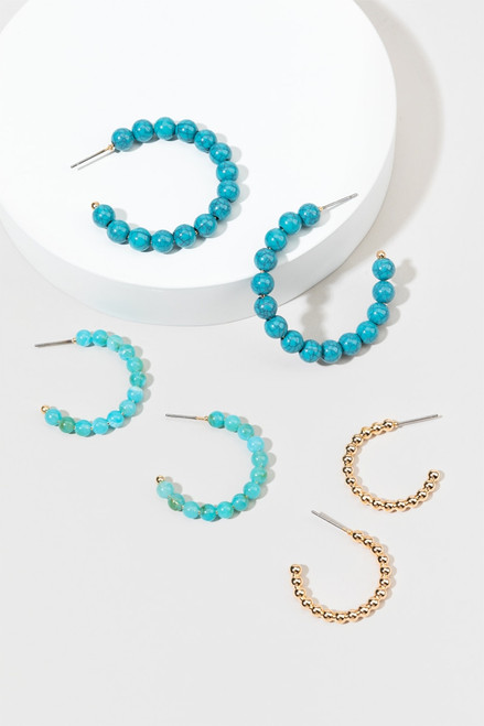 Callie Beaded Hoop Earring Set