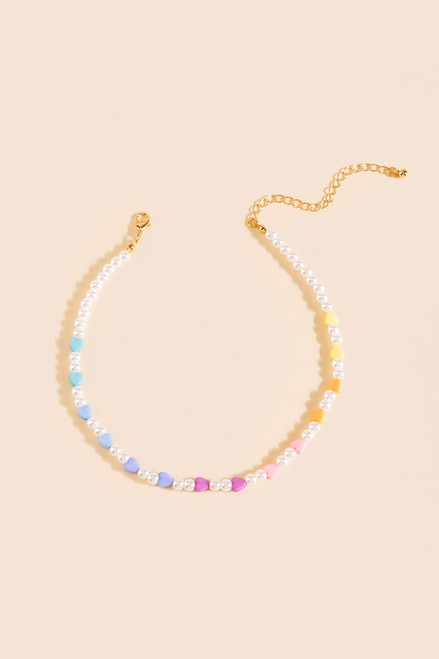 Marina Pastel Heart and Pearl Choker