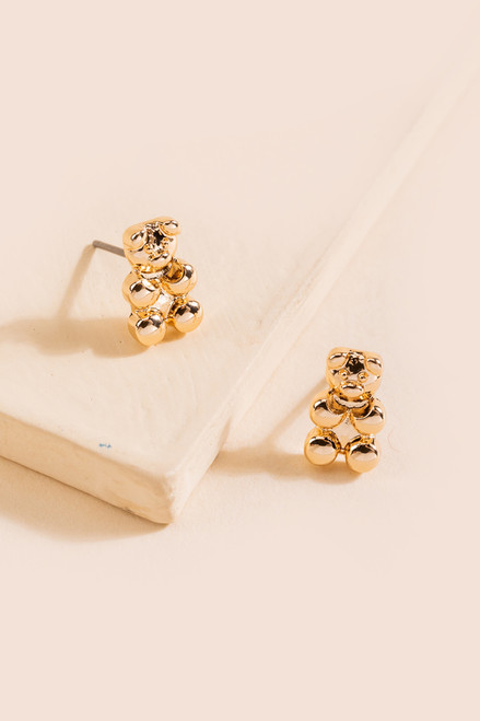 Prisha Metal Gummy Bear Stud Earrings