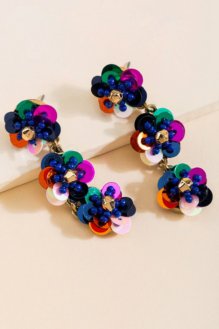 Hailey Multi-Colored Flower Drop Earrings