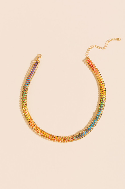 Jessa Braided Thread Chunky Chain Necklace