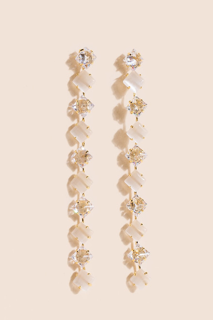 Adeline Crystal Linear Drop Earrings