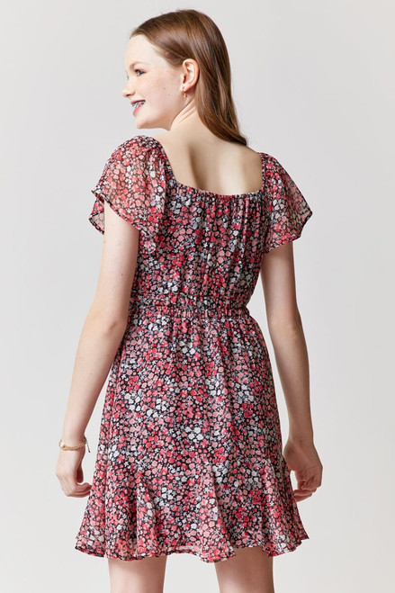Hello Franki Ditsy Floral Godet Dress for girls