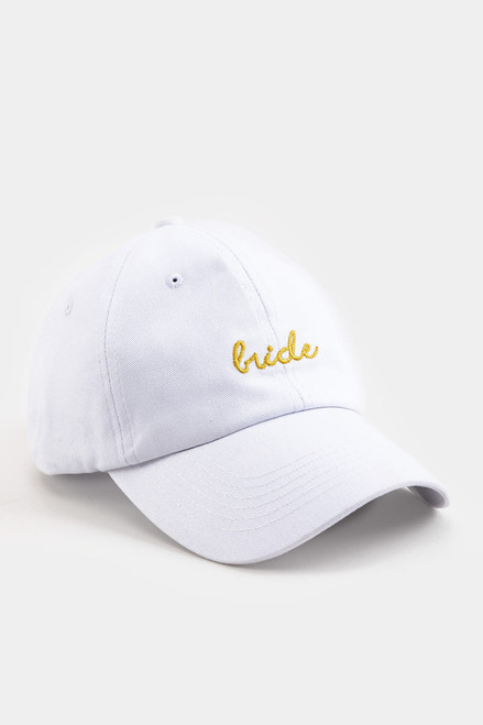 Bride Embroidered White Baseball Hat