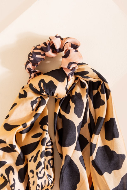 Brenda Leopard Long Tail Pony Scarf