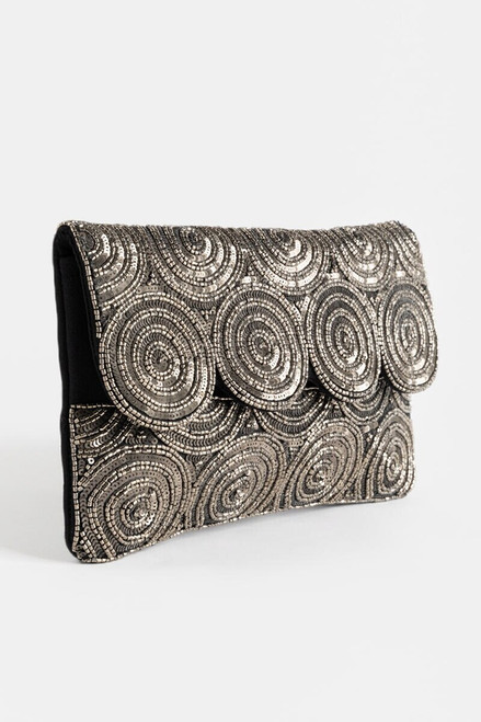 Ansley Silver Circle Clutch