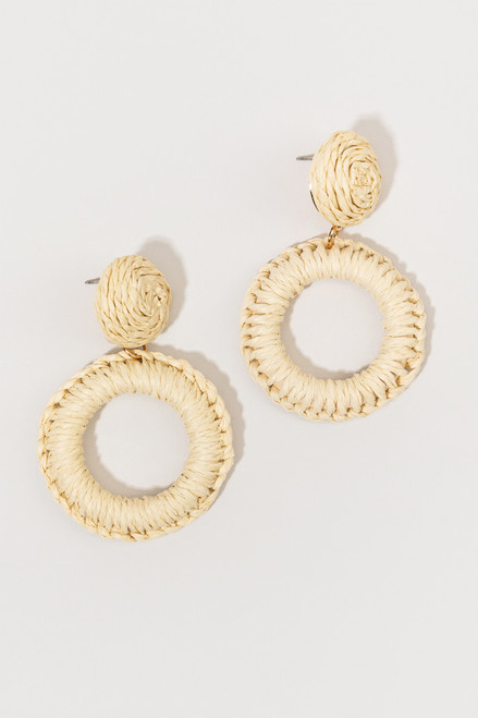 Greer Rattan Wrapped Circle Drop Earrings