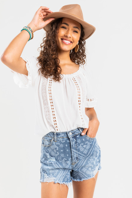 Brandia Crochet Off The Shoulder Blouse