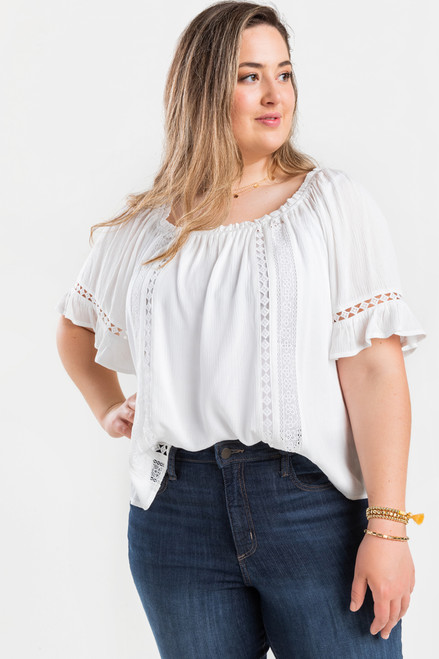 Brandia Crochet Off The Shoulder Blouse