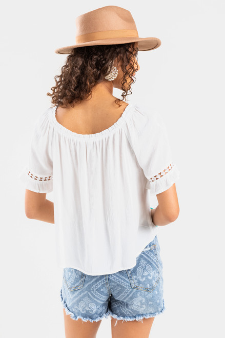 Brandia Crochet Off The Shoulder Blouse