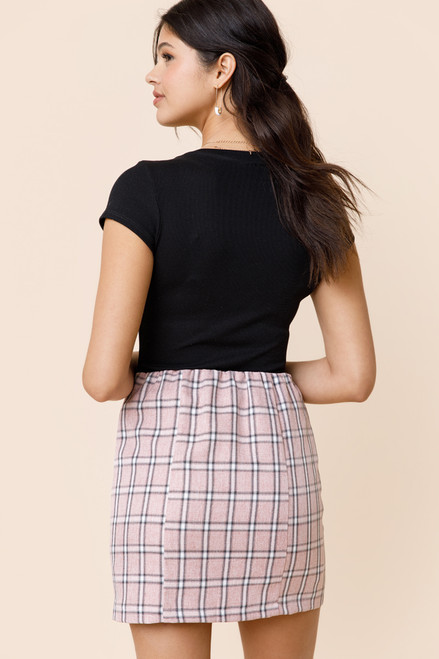 Natasha Front Pocket Plaid Mini Skirt