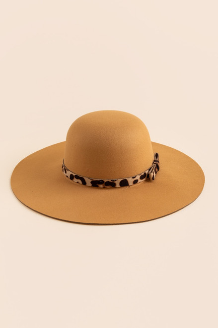 Nancy Leopard Bow Band Panama Hat