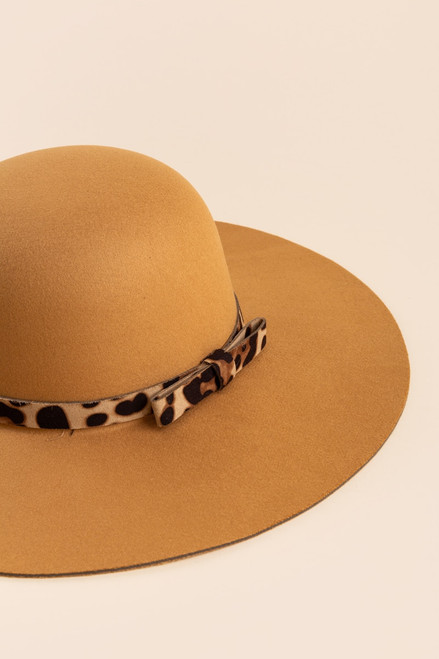 Nancy Leopard Bow Band Panama Hat