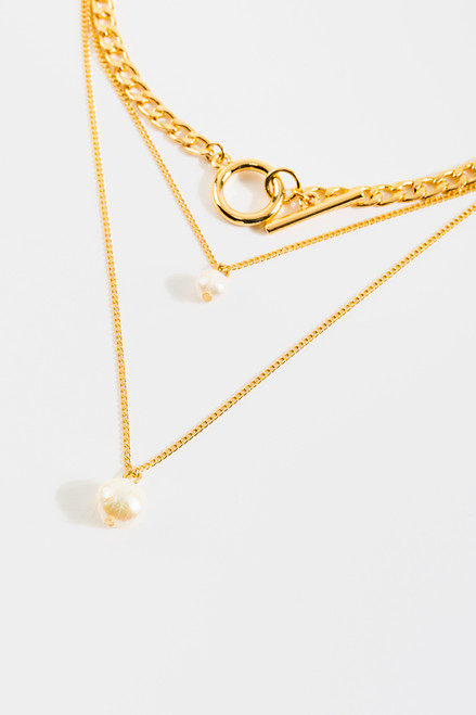 Lauren Chain Pearl Drop Necklace