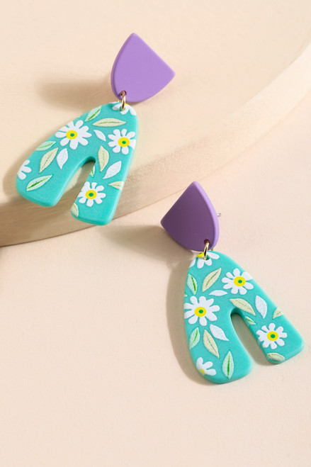June Floral Pattern Drop Earrings