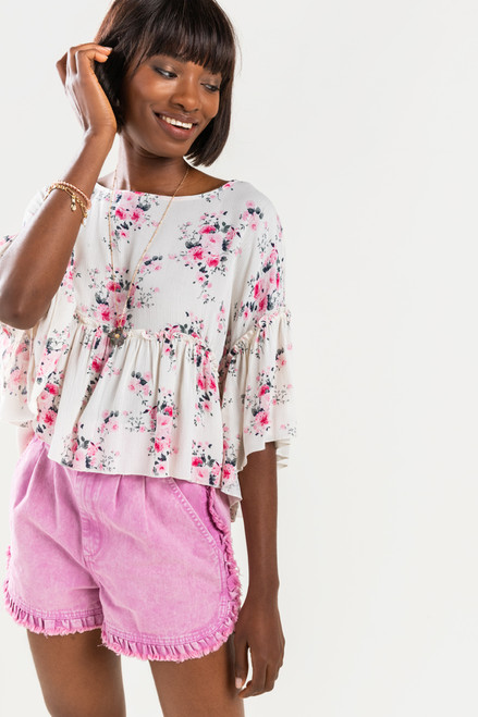 Ingrid Floral Babydoll Blouse