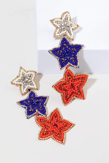 Kennedy Seedbead Star Drop Earrings