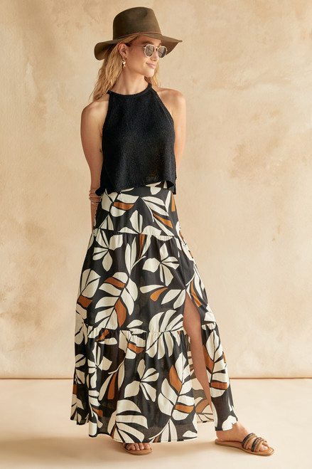 Samara Palm Printed Maxi Skirt