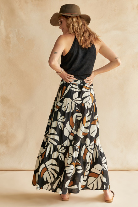 Samara Palm Printed Maxi Skirt