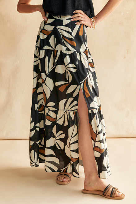 Samara Palm Printed Maxi Skirt
