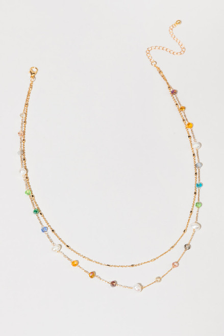 Dalis Beaded Pearl Layered Necklace