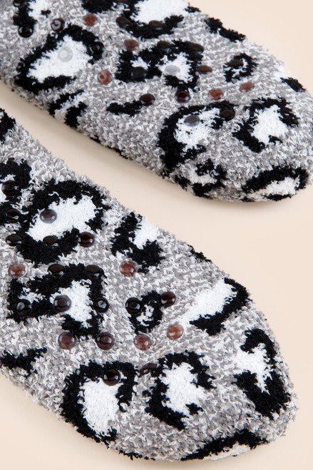 Layla Leopard Print Slipper Socks