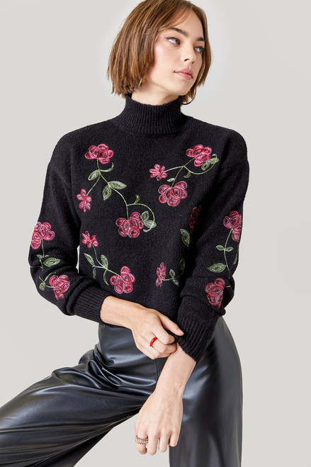 Lucia Floral Embroidered Pull Over Sweater